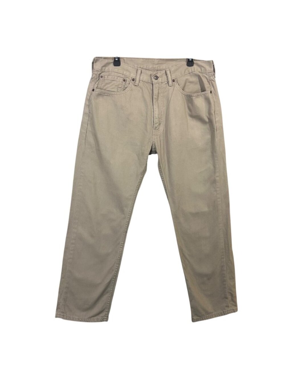 Levis 505 Mens Khaki Straight-Leg Jeans W36 L30 Classic Fit Denim Pants GUC
